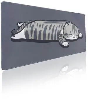 YUNZII Keynovo Gaming Mouse Pad, Large Mouse Pad, Non-Slip 4mm Laptop Gaming Desk Pad,Waterproof Desk Pad, Office and Home (Lay Cat, 35.4"x15.7")
