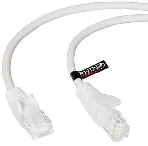 rhinocables CAT 5e High-Speed Ethernet Cable - Reliable LAN Network RJ45 Cable for Fast Internet & Data Transfer | Durable WiFi Broadband Cable for Gaming & Streaming (80ft, White)