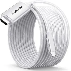 LENTION 10FT USB C to HDMI 2.0 Cable Cord 4K@60Hz,Thunderbolt 3/4 to HDMI Cable,USB-C Compatible 2023-2016 MacBook Pro 13/15/16,New iPad Pro/Mac Air/Surface, S8 to S23,iMac,Dell(CU707-3M,Sliver)