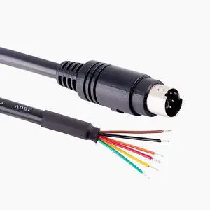 Mendouconert Mini DIN 6 Pin Male to Bare Wire Adapter Cable, 6-Pin Plug to Open End Connector Cord for DIY, Repair, Audio, Industrial Equipment, 1.8m/6ft