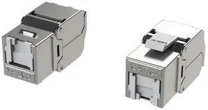 LINKUP - RJ45 Connectors Cat6A (6 Pack) Shielded Keystone Jack Zinc-Alloy Housing Modular Termination | 10G Easy Internet Tool Free Jacks | for Cat6A up to 22AWG Solid Bulk S/FTP Ethernet Cable