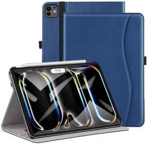 ZtotopCases for iPad Pro 12.9 6th/5th/4th/3rd Generation Case 2022/2021/2020/2018, Premium PU Leather Folio Cover, Auto Wake/Sleep, Multi Viewing Angles, Supports Pencil Pro and Touch ID, Blue