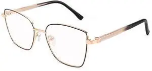 Dollger Blue Light Blocking Glasses for Women Trendy Oversized Cat Eye Metal Frame Bluelight Glasses Gold Computer Eyeglasses