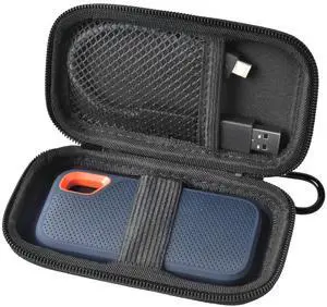 Case for SanDisk 1TB 2TB 500GB 4TB/for SanDisk PRO Extreme Portable SSD, External Solid State Hard Drive Storage Holder for SDSSDE61/ SDSSDE60/ SDSSDE81/SDSSDE30/SDSSDE60(Box Only)(Fullblack)