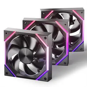 Asiahorse Nyota 120mm Case Fan with Efficient Cooling, ARGB Fan Lighting, 800-1800RPM Speed Control, and Whisper-Quiet Operation Under 29 dB, Unique Design for PC