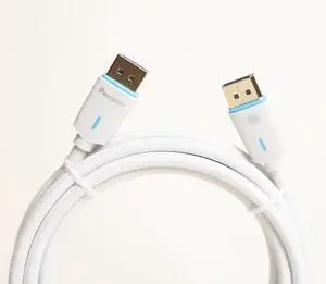Pacroban DisplayPort 1.4 Cable, 8K 60Hz, 4K 120Hz, HDR, Cotton Braided - 6ft DisplayPort to DisplayPort White | Ideal for Laptop, PC, Gaming Monitor, Projector, TV