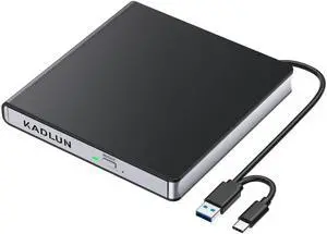 External CD DVD Drive for Laptop USB 3.0 USB C CD Burner External DVD Drive Portable CD ROM Burner Reader Writer Drive External DVD Player for Laptop Desktop PC Windows 11/10/8/7 MacBook Mac OS Linux