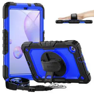 Timecity Case for Galaxy Tab A 8.4 Inch 2020, SM-T307 Case, with Stylus Holder Screen Protector/Swivel Stand/Hand Strap/Shoulder Strap, Heavy Duty Protective Case for SM-T307U - Dark Blue