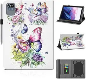 DETUOSI Universal 10 inch Tablet Case - Leather Protective Cover with 2-Angle Viewing for 10.1 inch Android Tablets