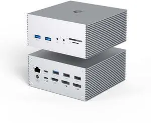TOTU USB C Docking Station, Laptop USB-C 4K Triple Display Docking Station with Charging Support (2 4K DP, HDMI, 6 USB Ports, 60W USB PD) for Type C Laptops
