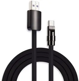 chubbycable Black Chubby - Black Samurai Edition 120W USB C Cable Fast Charging Cable Durable Silicone Charger Cord Compatible with iPhone 17-15 Series iPad MacBook Airpods, USB A to Type C, 3.3FT