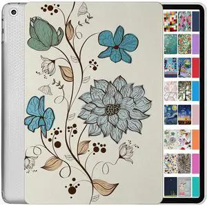 DuraSafe Cases for iPad 2014 Air 2nd Gen 9.7 inch Printed Case A1566 MGLW2LL/A MH0W2LL/A A1567 MGKM2LL/A MH182LL/A MGKL2LL/A MGTY2LL/A MH1J2LL/A MGTX2LL/A MH2V2LL/A MH2W2LL/A - Watercolor Flowers