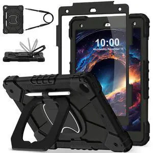 WESOROL Case for iPad 9th/8th/7th Generation 10.2 Inch (2021/2020/2019),Full-Body Drop Protection 9th Generation iPad Case with Rotating Stand Screen Protector Pencil Holder Holde,Black