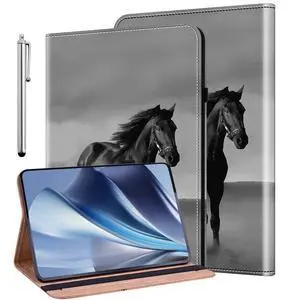 ALILANG Case for Google Pixel Tablet 11 Inch 2023 with Stylus, Folio Book Style Shockproof Folding Stand Cover for Google Pixel Tablet Case -Black Horse
