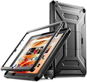 Amazon Fire HD 10 & Fire HD 10 Kids Pro Tablet Case (Only 13th Gen, 2023 Release), DJ&RPPQ Full Body Rugged Hands-Free Viewing Stand Back Cover with Screen Protector, Also for 10in Sony Nokia - Black