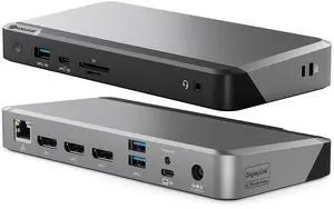 ALOGIC Triple 4K Display Universal Docking Station DX3 with 100W Laptop Charging for Mac and Windows, 3x4K@60Hz DisplayPort,1xUSB-C 10G(Fast Charging), 3xUSB-A 5G, Audio, Ethernet, Card Reader SD 4.0
