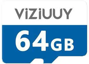 VIZIUUY Micro 64GB SD Card for Security Cameras, Read 90MB/sec, Write 25MB/sec, Memory Card for Solar Security Cameras Indoor Outdoor, Action Camera, Dash Camera (64GB-1PCS)