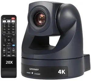PTZ Camera 4K 20x Optical Zoom with HDMI USB Output Support 4K30fps Conference Room Webcam Suitable for PTZ Conference System Live Broadcast, Church Service, Webinar and Remote Meeting