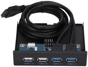 Front Panel USB Hubs, 2 Port USB3.0 + 2 Port USB2.0 HUB Expansion Board, USB Ports Front Panel for Computer Case with 3.5inch Floppy Drive