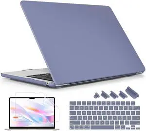 Lepeoac Compatible with MacBook Air 15 inch Case M4 A3241 M3 A3114 M2 A2941 2025 2024 2023 Releaes, Plastic Hard Case with Keyboard Cover for Mac Air 15.3" Fits Touch ID, Lavender Gray