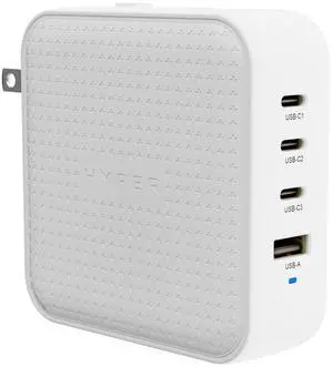 Hyper Juice 100W USB C Charger Block Portable Charger - Quad-Port GaN Charger for iPhone, iPad, MacBook, Smartphone, & Laptop - Compact Type C Charger Fast Charging Phone Charger for 4 Devices (White)