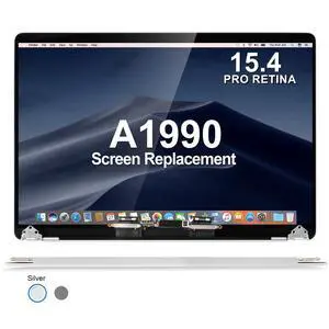 A1990 Screen Replacement for MacBook Pro Retina 15" EMC 3215 EMC 3359 Late 2018 Mid 2019 LCD Display Assembly (Sliver)