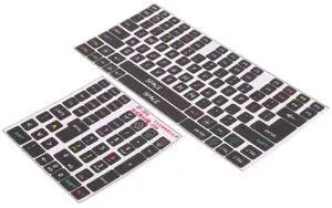 Serounder Universal English Keyboard Stickers, Replacement Stickers with Black Background and White Lettering,for 84-108 Keys Keyboard