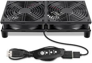 WDERAIR 240mm Computer Pc Case 5V USB Powered Fan with Variable Speed Controller for Router WiFi Modem Cabinet Xbox DVR PlayStation Receiver Cooling