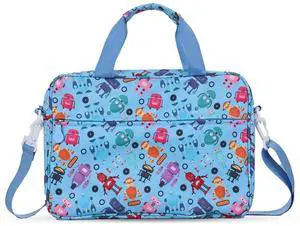 Kids Robot Tablet Sleeve - 13 inch Case with Handle & Shoulder Strap - Travel Briefcase for iPad 10.2, 10th, 10.9 Air, 11 HD, 10 HD, 8 Kid Pro Tablet