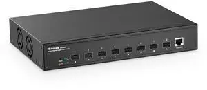 MokerLink 8 Port 10G SFP+ Managed Fiber Switch, 1G/10G SFP Slot, L3 Web/CLI Managed, 160Gbps Bandwidth Desktop|Rackmount Network Switch