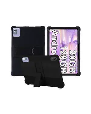 for FEZAWIO F11 2024 Tablet 10 Inch Android 14 Tablets Case,BOVUGAC Soft Silicone Adjustable Stand Shockproof Kids Friendly for FEZAWIO F11 10"(Black)