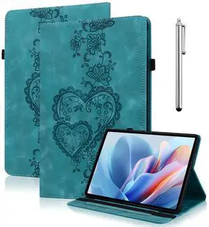 TUOLISG Case for iPad (A16) 11th Generation 11 Inch (2025), iPad 10th Generation 10.9 Inch (2022), Embossed PU Leather Case with Elastic Band, Pencil Holder & Card Slots - Green