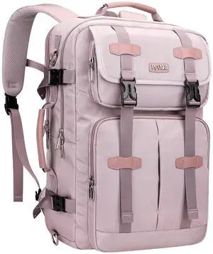 PIJUSHI Carry on Travel Backpack for Women Convertible Duffle Bag Flight Approved Luggage Backpack Fit 16 Inch Laptop(PE053 Ashen Purple)