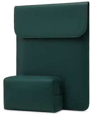 MOSISO Laptop Case 13 inch, 13 inch Laptop Sleeve Compatible with MacBook Air M4 M3 M2 M1 2025-2018 / Pro M2 M1 2025-2016, Faux Suede Leather Case with Small Bag, Peacock Green