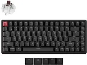 Keychron K2 75% Layout QMK Wireless and Wired Options Mechanical Keyboard Super Brown Switch, Paired with Shine-Through Double-Shot PBT Keycaps for Mac Windows-Version 3