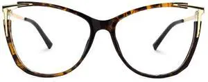 Zeelool Blue Light Blocking Glasses, Cat Eye Glasses Frame for Women Eyeglasses with Clear Lenses ZJGX368841-02B Tortoise