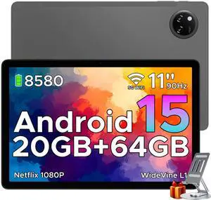 DOOGEE Tab A9+ Android 15 Tablet,11 inch Tablet with 90Hz,8580mAh,20GB+64GB/2TB Octa Core,7.9mm Ultra Thin Gaming Tablets,13MP+5MP,Dual Speakers,Bluetooth 5.0,Face ID,5G WiFi,FM,Widevine L1,GPS,Gray DOOGEE Tab A9+ Android 15 Tablet,11 inch Tablet with 90Hz,8580mAh,20GB+64GB/2TB Octa Core,7.9mm Ultra Thin Gaming Tablets,13MP+5MP,Dual Speakers,Bluetooth 5.0,Face ID,5G WiFi,FM,Widevine L1,GPS,Gray