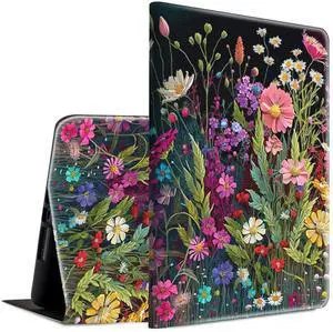 BFSEROBJ Case for Kindle Fire HD 8 & Fire HD 8 Plus Tablet 10th/12th/14th Generation 2020/2022/2024 Lightweight Smart Case Adjustable Stand Protective Cover with Auto Wake/Sleep - Floral Flower