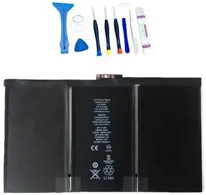 BORSCELLOR A1376 Battery Compatible with iPad 2 2nd Generation (Not for Air 2) A1395 A1396 A1397 3.8V 25Wh Replacement Batteries with Installation Tools