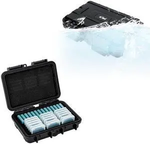KIWIFOTOS 32 Slots SD SDHC SDXC CFA Memory Card Case IP67 Waterproof with Individual Case for 18 SD + 14 CFexpress Type-A Card Holder Storage Organizer