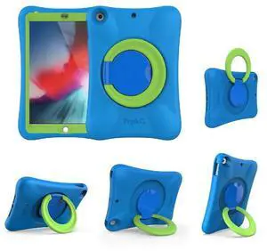 NLR FUN Pekoo Kids EVA Case for iPad | Multi-Direction Stable Stand | Compatible with 10.5-Inch iPad Air 2019 (3rd Generation) (Blue+Green)
