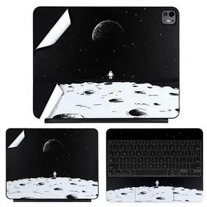 IMMOENUC 3-in-1 Tablets Skin Sticker Colorful Decals for 2024 iPad Pro M4 Magic Keyboard 11 inch Full Body Protective case Vinyl Durable Materials wrap Cover Self-Adhesive,Pre-CutEarth Black