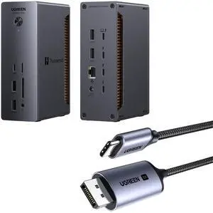 UGREEN Revodok Max Thunderbolt 5 Dock 13-in-1 120Gbps 8K & Dual 6K60Hz Display 140W Charging Bundle with USB C to HDMI Cable 4K@60Hz 6.6FT Thunderbolt 4/3 to HDMI for Home Office