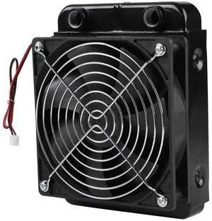CPU Radiator, DC12V CPU Liquid Cooling Radiator With Fan, G1/4 Thread Heat Row Radiator with Fan, 18 Tubes 120mm Radiator CPU Liquid Cooler
