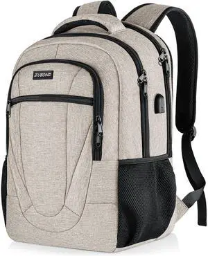 ZUBOND Backpack for Men and Women, School Backpack for Teen Boys, Business Travel 15.6 Inch Laptop Backpack with USB Charging Port, Water Resistant Slim Sturdy College Computer Bag Gift