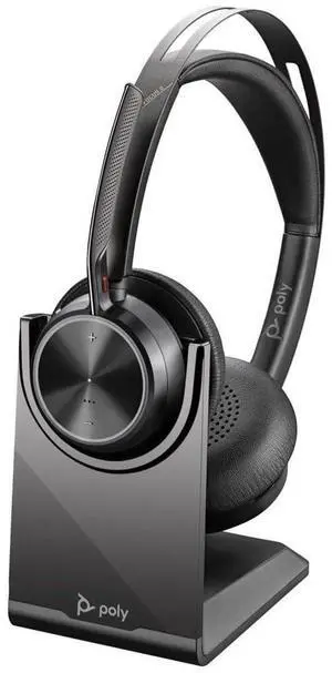 Poly Voyager Focus 2 USB-C-C Headset +USB-C/A Adapter + Charging Stand