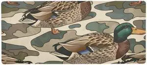 Glaphy Duck Camo Camouflage Large Computer Mouse Mat Desk Pad Mouse Pad Keyboard Non-Slip Desk Mat for Work Game Office, 35.4 x 15.7 in
