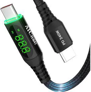 AICase 240W USB C to USB C Charger Cable for iPhone 15/MacBook Pro/Air, USBC to USBC Fast Charging Cable for iPhone 15/Pro/Plus/Pro Max/iPad Pro/Air, Type C Cord for Samsung Galaxy S24/S24 Ultra_2M