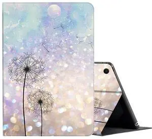 for Fire HD 10 Case 2019/2017 10.1 Inch Tablet Case, Multi-Angle Viewing Anti Slide Folio Stand Smart Cover Cases for All New Amazon Kindle Fire HD 10 9th/7th Gen- Dandelion Floral