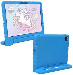 BILLISGOVA for iPad Pro 11 inch Case 2024 M4 5th Generation, Kids Proof Case for iPad 11 Pro, Protective Cover for iPad Pro 11" with Pencil Holder, Anti-Slip Handle Stand, Blue